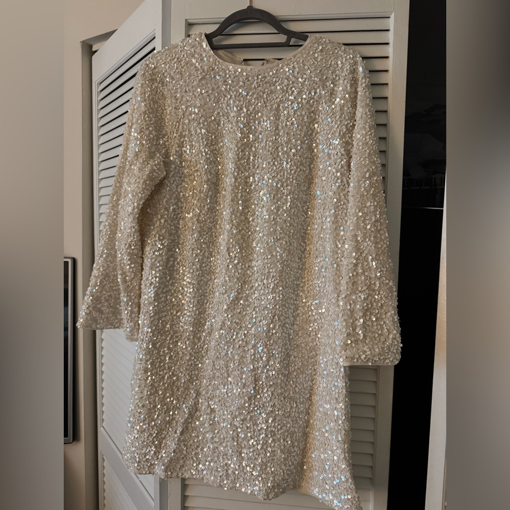 H&M Ivory Sequin Dress